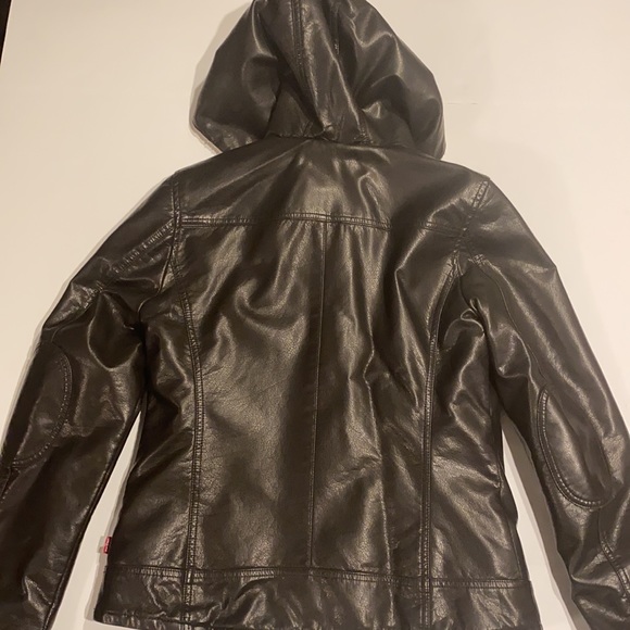 Levi’s Medium Brown Hooded Full Zip Bomber Jacket Coat T - Picture 2 of 16